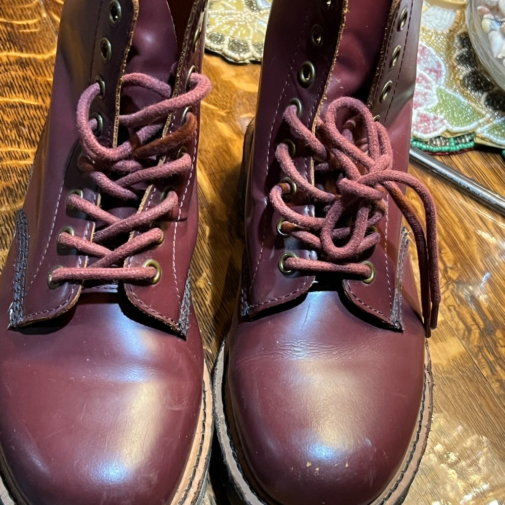 Dr. Martens Burgundy Lace-Up Boots